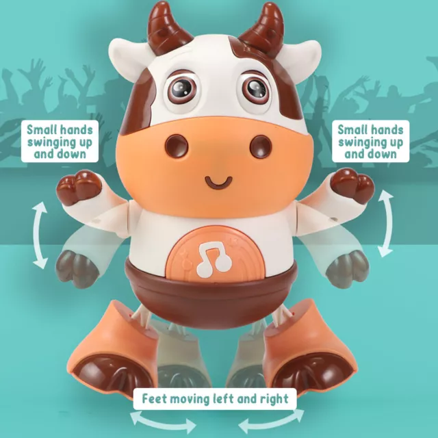 Baby Cow Toy with Music and LED Lights Early Educational Baby Cow Musical vboMY