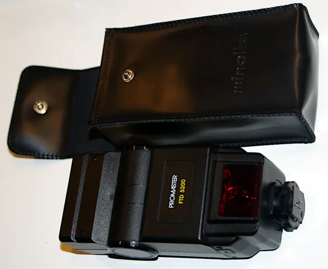 PROMASTER FTD 5200 CAMERA FLASH with Module for PENTAX in Minolta Case