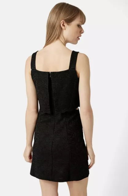 Topshop 148285 Women's Scallop Overlay Lace Dress Color Black Sz 12 2