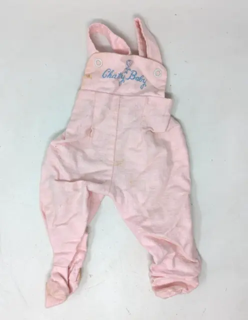 VTG 1962 Mattel Chatty Baby Doll 343 Pink Coverall Overall Playtime Clothes AA23