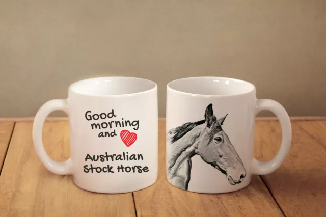Australian stock Horse - ceramic cup, mug "Good morning and love ", CA