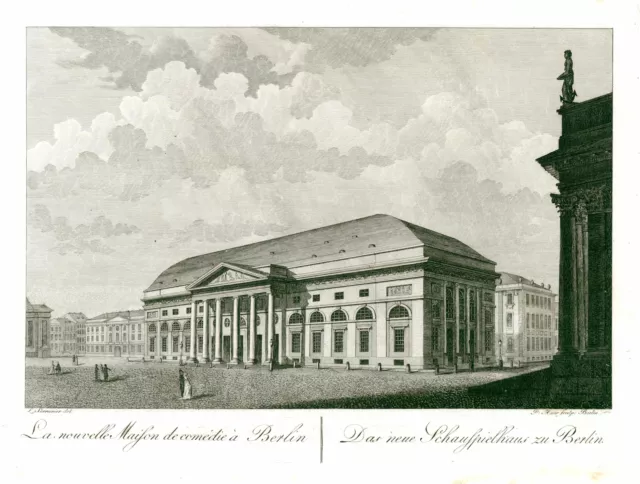 Berlin Gendarmenmarkt Original Kupferstich Haas 1805