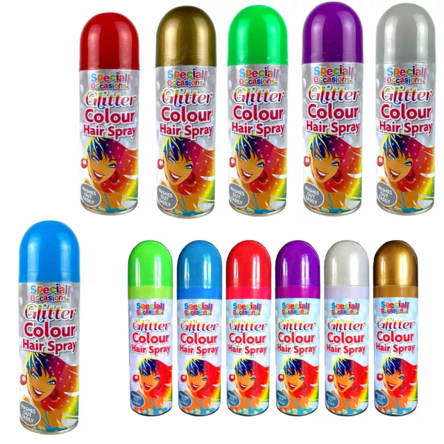 Special Occasions Glitter Temporary Hair Color Spray Great Parties Xmas 200ml UK