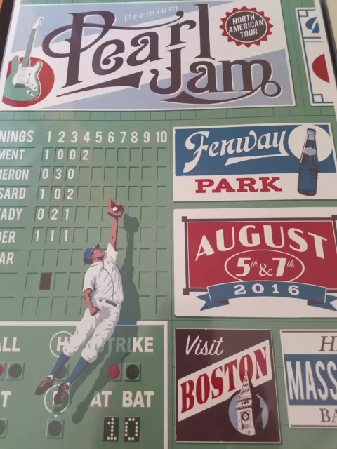 Pearl Jam 2016 Boston - Fenway Park Poster - Thomas - The Catch