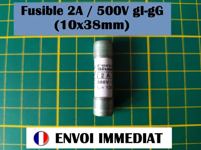 Cartouche Fusible céramique 2A / 500V (10x38mm)