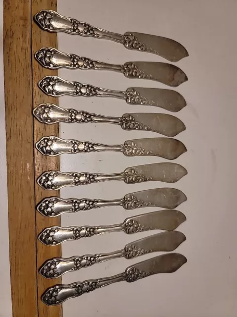 Lot of10 VINTAGE SILVERPLATE BUTTER KNIFE PAT. OCT. 20 1908 WM. ROGERS & SONS AA