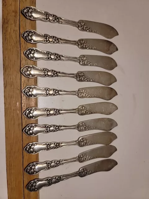 Lot of10 VINTAGE SILVERPLATE BUTTER KNIFE PAT. OCT. 20 1908 WM. ROGERS & SONS AA Lot of10 VINTAGE SILVERPLATE BUTTER KNIFE PAT. OCT. 20 1908 WM. ROGERS & SONS AA