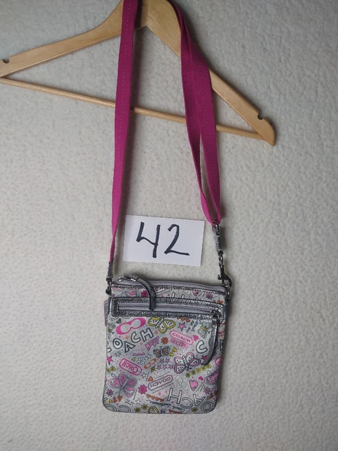 Coach Poppy Bandana Butterfly Graffiti Crossbody Purse Bag