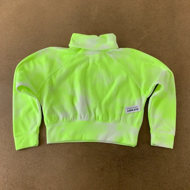 Old Navy Girls Size Large Bright Funnel-Neck Microfleece Sweatshirt NWT *Flaw