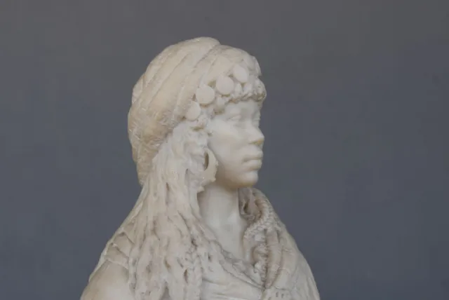 Bustes orientalistes en marbre de Carrare XIXème (paire) 5