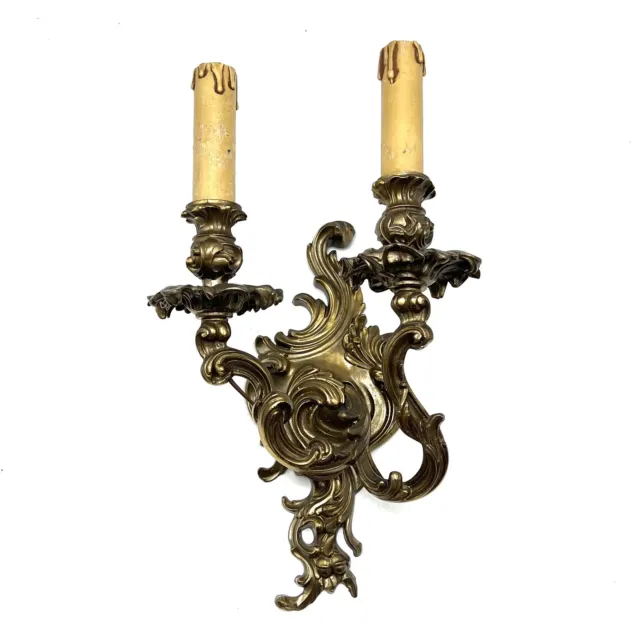 Wall Bronze Golden Three Lights Style Louis XV Nineteenth Century Made IN Italy