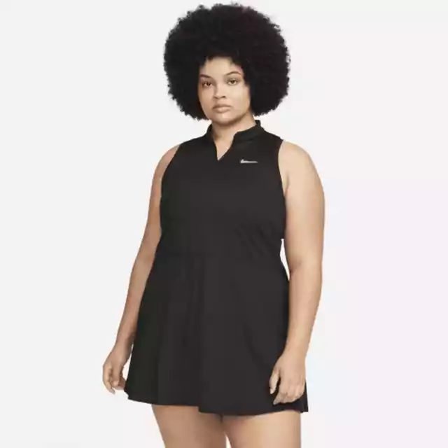 NWT Nike Victory Plus Size Tennis, Pickle ball Dress Black Cut Out Womens 3X $65