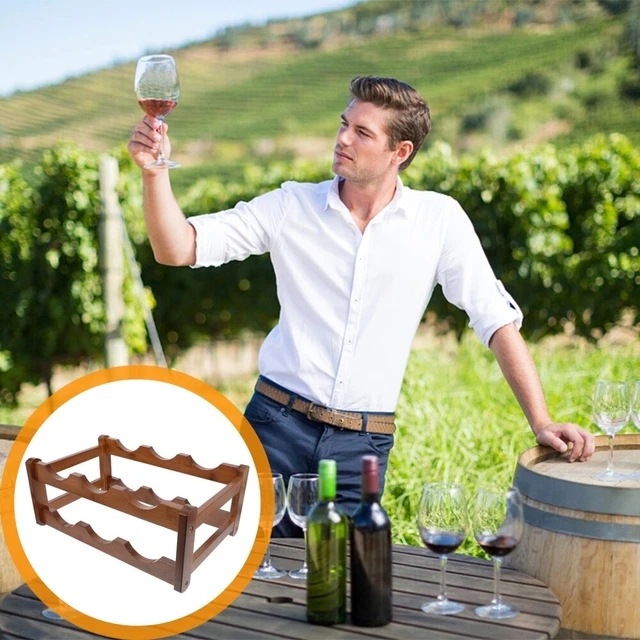 Sistema di scaffali per bottiglie di vino, in legno di abete rosso