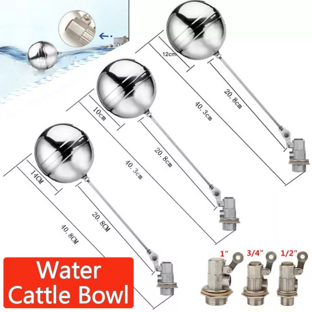 1 3/4 1/2 inch BSP Float Valve Stainless Steel for Automatic Water Cattle Bowl