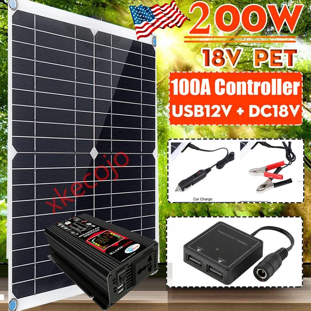 Solar Panel Kit 6000W Power car Inverter Set 12V100A Battery Charger Controller