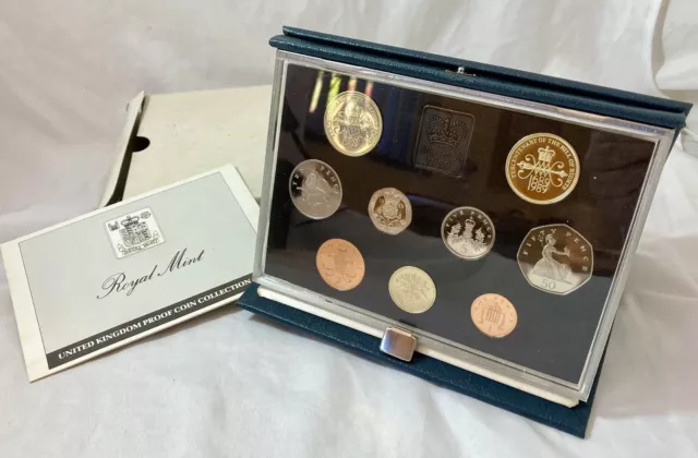1989 Royal Mint United Kingdom Proof Coin Set - 9 coins No Toning UNC