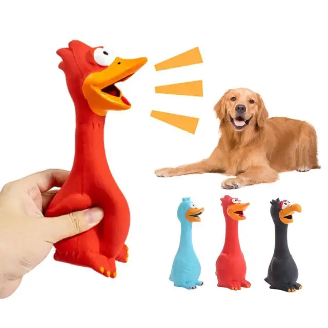 Latex Screaming Chicken Pet Toy~ N5P8