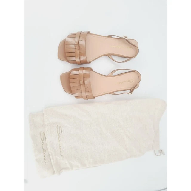 Sandales Santoni 'WHYF' - Taille 36.5 EU - Cuir Marron - Neuf Avec Petits Défauts