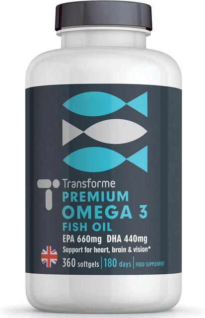 OMEGA 3 FISH Oil 2000Mg, 2 X 1000Mg Capsules High Strength Serving ...