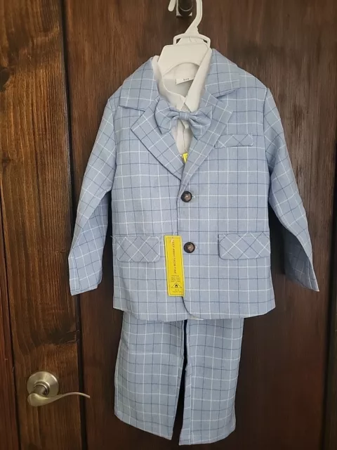 New Boy Toddler 4pc Suit Sz 4t 4y Made In China