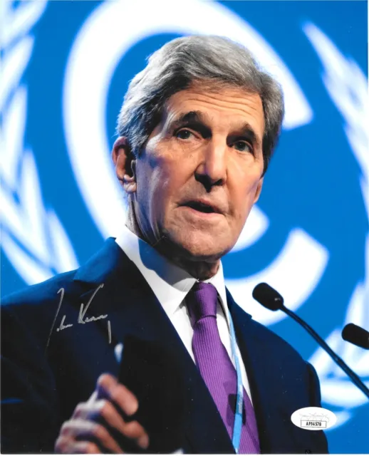 John Kerry Autograph 8x10 Secretary of State Signed Speech Photo USA JSA COA
