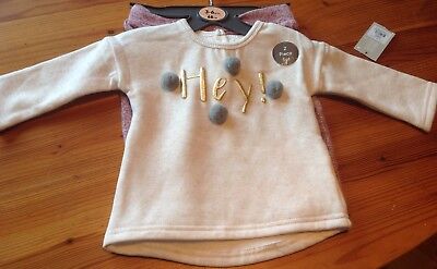 Accogliente abito 2 pezzi - top e leggings con pompon nuovi con etichette Primark età 3-6 mesi