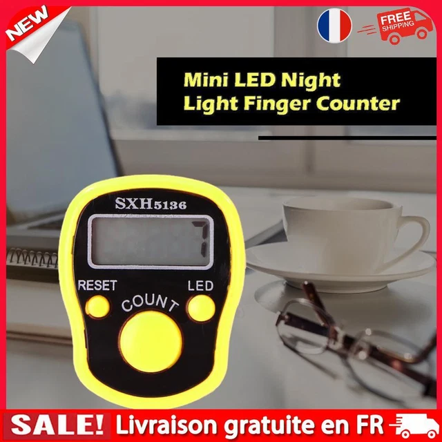 Compteur électronique à Doigt LED - Numérique, Portable, Pour Tricot, Fitness, Inventaire
