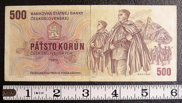 1973 Czechoslovakia 500 Korun banknote P-93 #11116