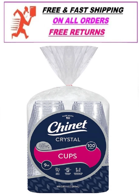 Chinet Crystal Cup, 9 oz. (100 cups/pk., 2 pk.)
