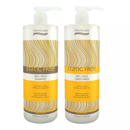 Natural Look Static Free Anti-Frizz Shampoo & Conditioner - 1000ml | AUS SELLER