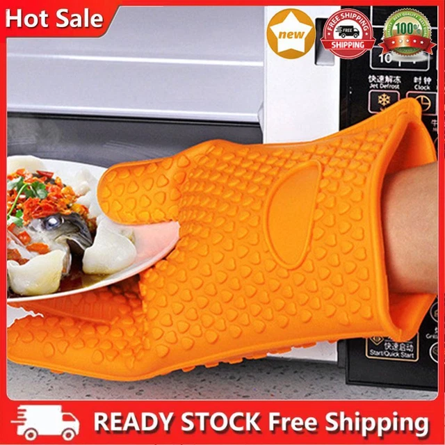 Guanto in silicone resistente al calore da cucina, mensole per pentola, pugno per barbecue.