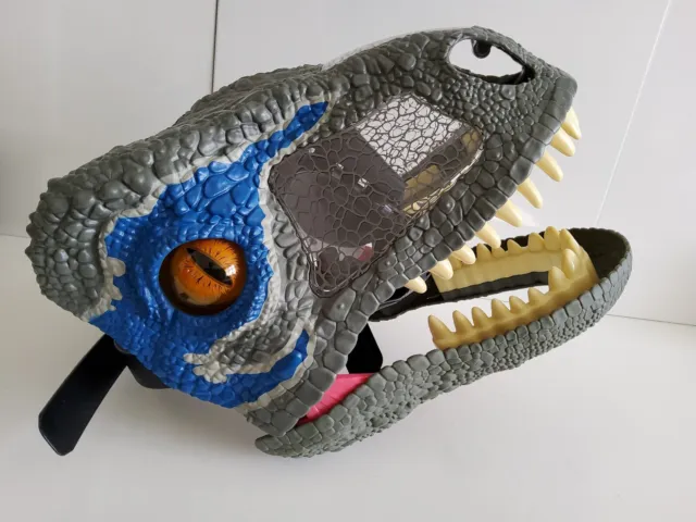 JURASSIC WORLD PARK Chomp N Roar Mask Velociraptor Raptor Blue Dinosaur  Cosplay £ - PicClick UK