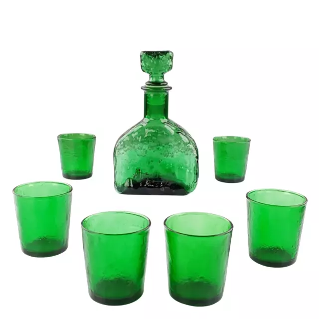 Karaffen Ice Glas Set 70er Jahre Finnland 70s Tumbler Whiskey Glass 6 Personen