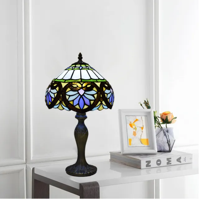 Tiffany Style Table Lamp Handcrafted Art Bedside Light Desk Lamps Stained Glass 3