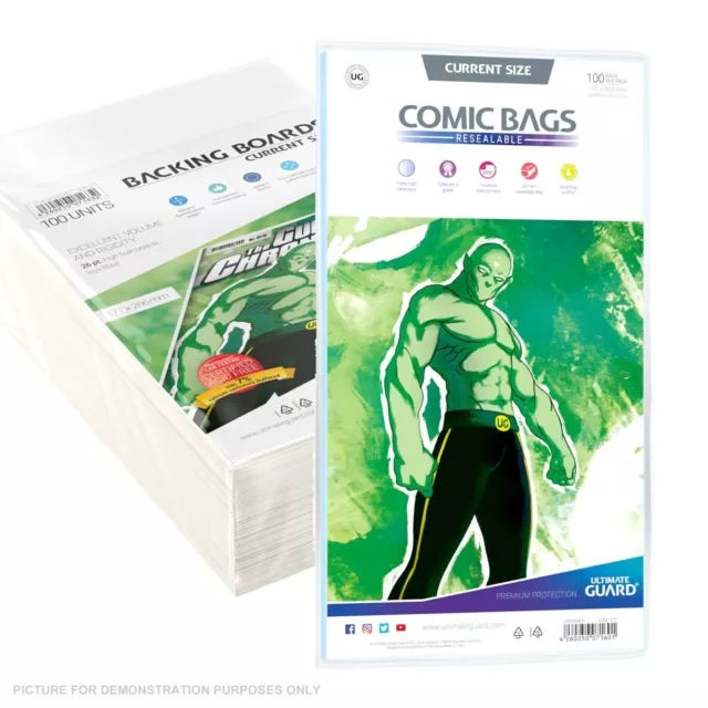 COMIC COMBO - ULTIMATE GUARD - RESEALABLE CURRENT Size Comic Bags & Boards x 100