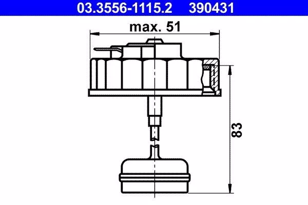 ATE Verschluss, Bremsflüssigkeitsbehälter 03.3556-1115.2 für