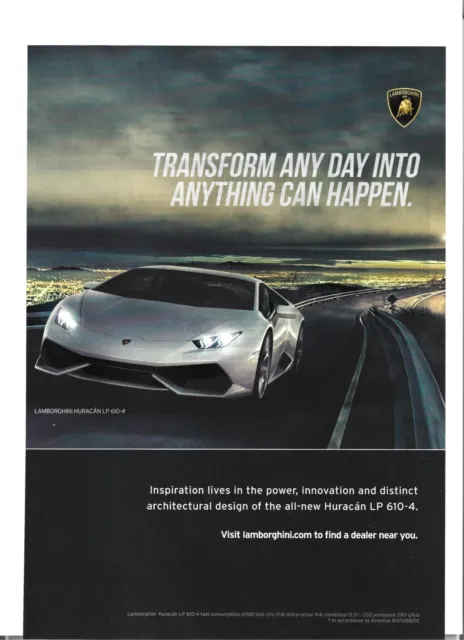 2016 Lamborghini Huracan LP 610-4 car auto automobile ad