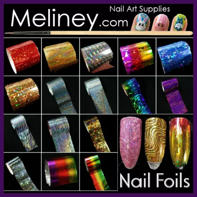 Nail Art Foils Transfert Holographic Foil autocollant Décoration Decal wrap...