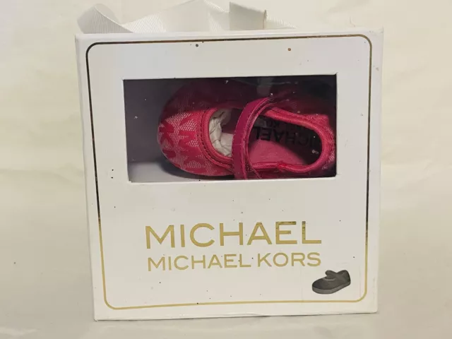 Michael Kors Infant Baby Pink Ivy Alli Crib Shoes Size 1 6 weeks - 3 Months NWB