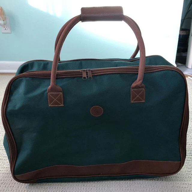 VINTAGE Polo Ralph Lauren Green Canvas Softsided Suitcase Travel Duffel Bag