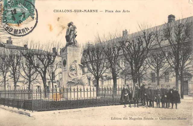 Cpa 51 Chalons Sur Marne Place Des Arts
