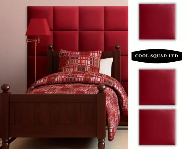 Panel de pared tapizado cuadrado de terciopelo rojo de lujo - hecho a medida disponible