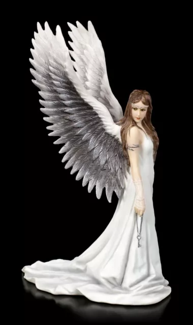Weißer Engel mit Schlüssel - Spirit Guide Figur by Anne Stokes - Fantasy Angel