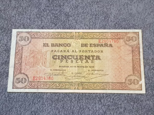 Billete De 50 Pesetas De Burgos 1938