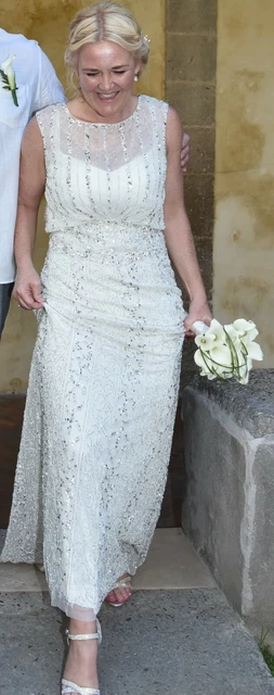 phase eight poppy embroidered wedding dress Custom White Higher Neck Lace American Bustle Wedding Dress