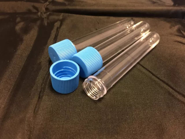 50 x tubes à essai en plastique taille : 100 mm x 16 mm, fond rond, tube avec bouchon à vis Royaume-Uni 2