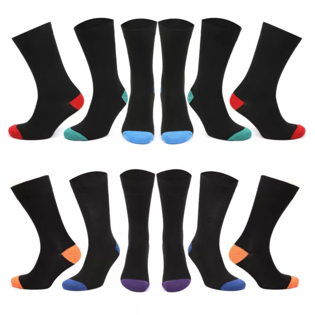 mens black socks 12 pairs cotton rich  socks mens 6-11