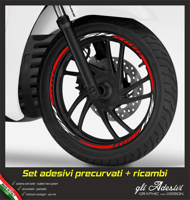 KIT BORDI ADESIVI PER CERCHI RUOTA HONDA CB1000R 17 BIANCO BANDIERA Italia 783120525942