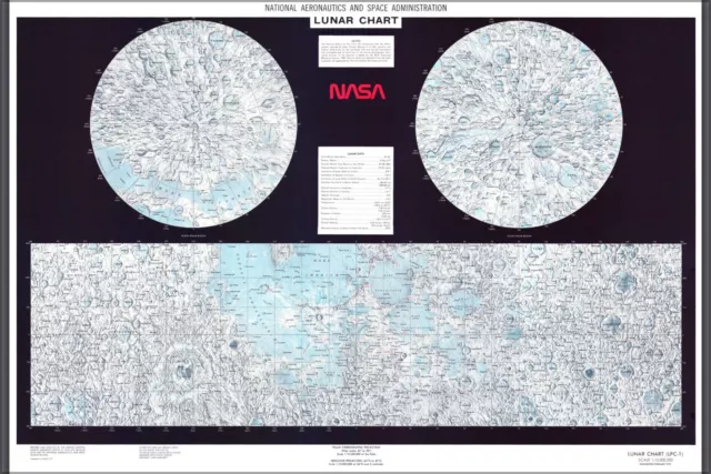 Poster, Many Sizes; Lunar Moon Map 1979