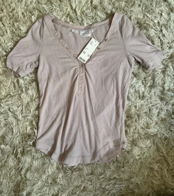 Urban Outfitters Out From Under Everyday Henley Top - Size Medium - Short Sleeve